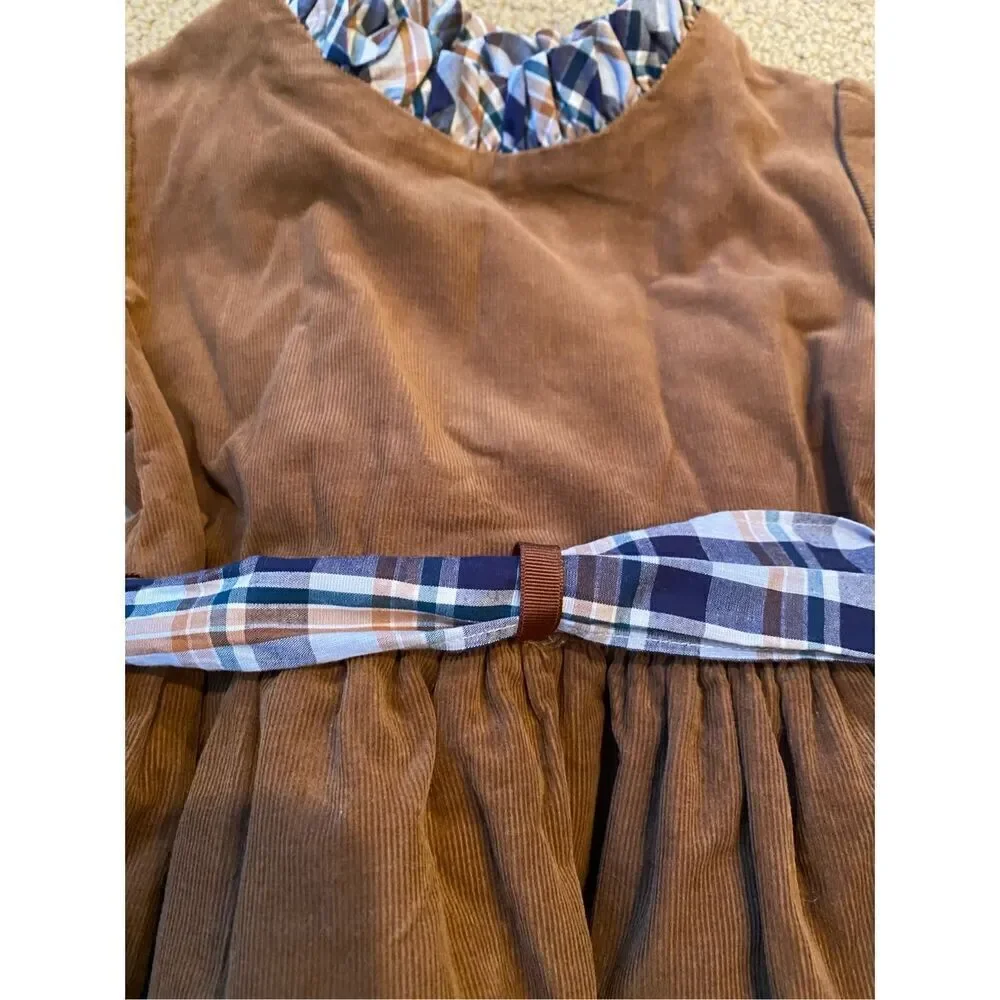 Bailey Boys 6x girls fine wale cord dress ruffles bow